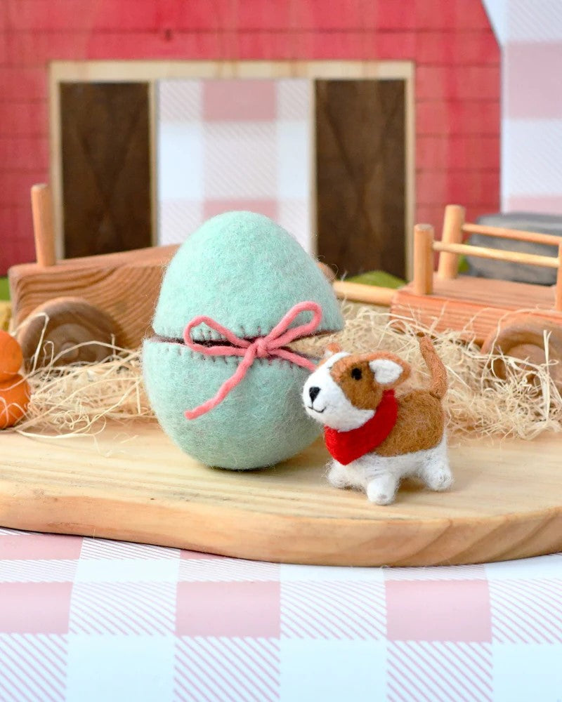 TARA TREASURES - FELT EASTER: SURPRISE EGG WITH CORGI INSIDE 