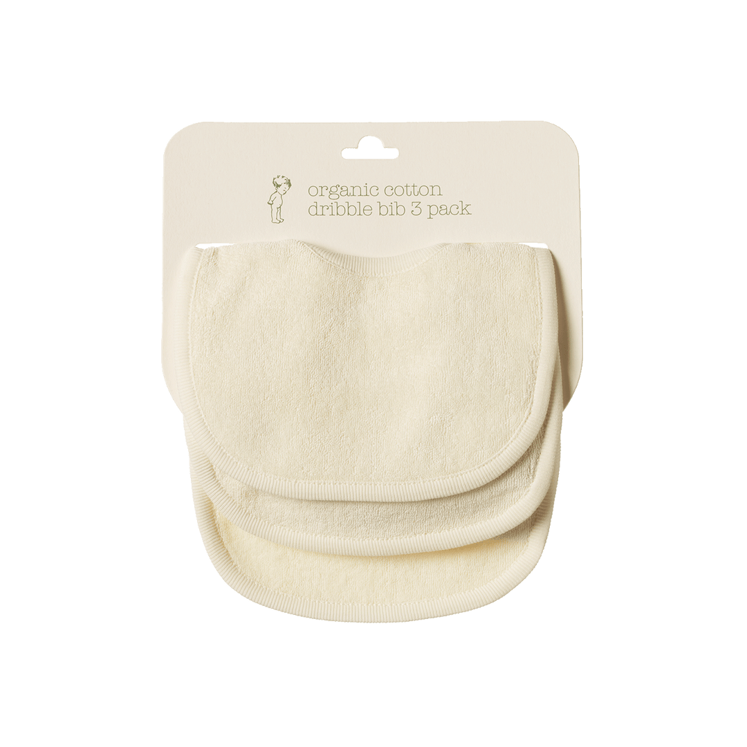NATURE BABY - DRIBBLE BIBS 3 PACK:NATURAL