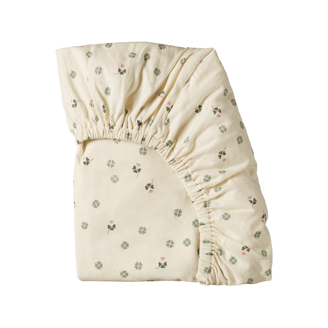 NATURE BABY - COT FITTED SHEET JERSEY: LUCKY PRINT 