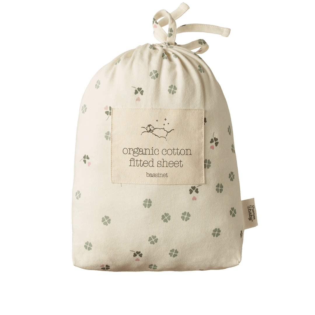 NATURE BABY - COT FITTED SHEET JERSEY: LUCKY PRINT 