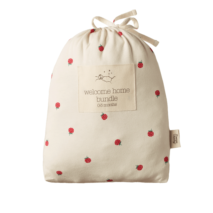 NATURE BABY - WELCOME HOME GIFT SET: RASPBERRY PRINT [sz:NB] 