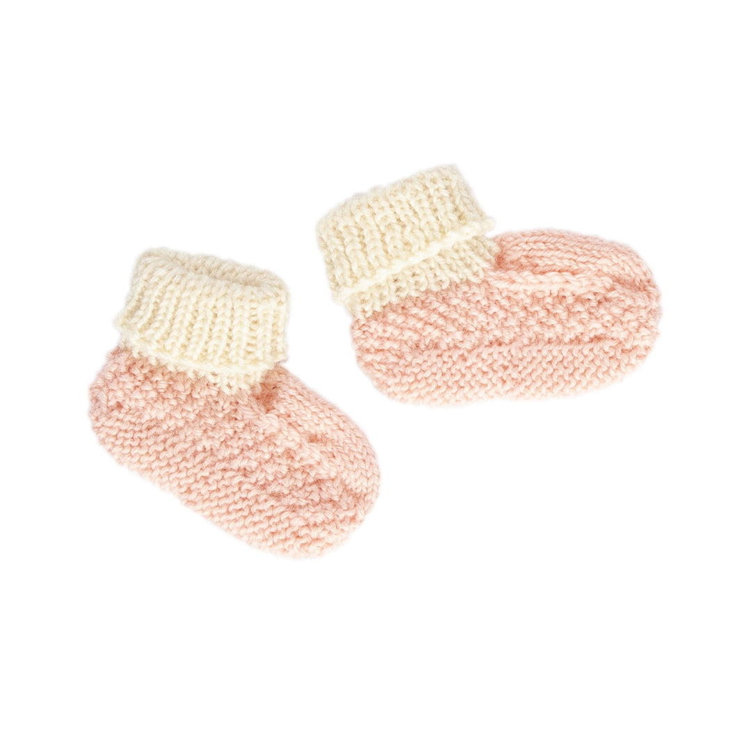ACORN KIDS - SPRINGBUD MERINO BOOTIES: PINK [sz:XXS (0-3 MTHS)]