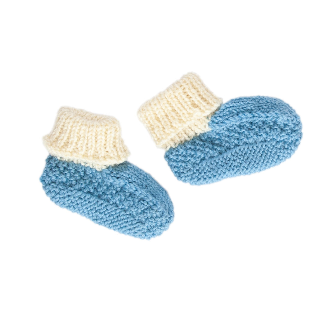 ACORN KIDS - SPRINGBUD MERINO BOOTIES: BLUE [sz:XXS (0-3 MTHS)]