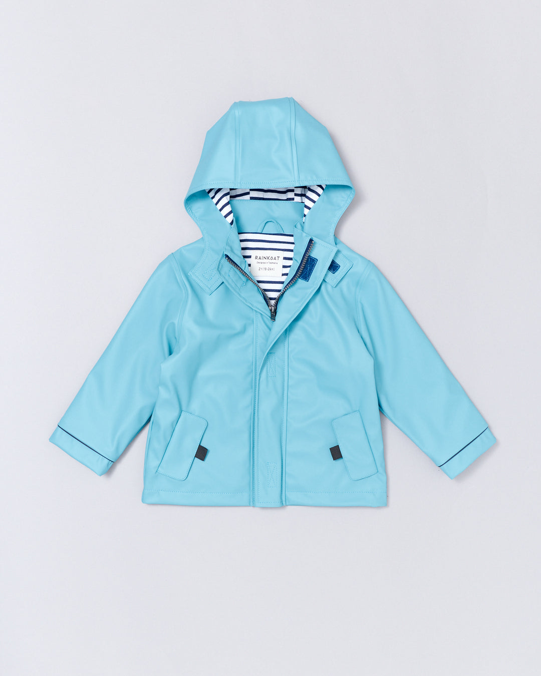 RAINKOAT - STRIPY SAILOR: AQUA BLUE [sz:1 YR]
