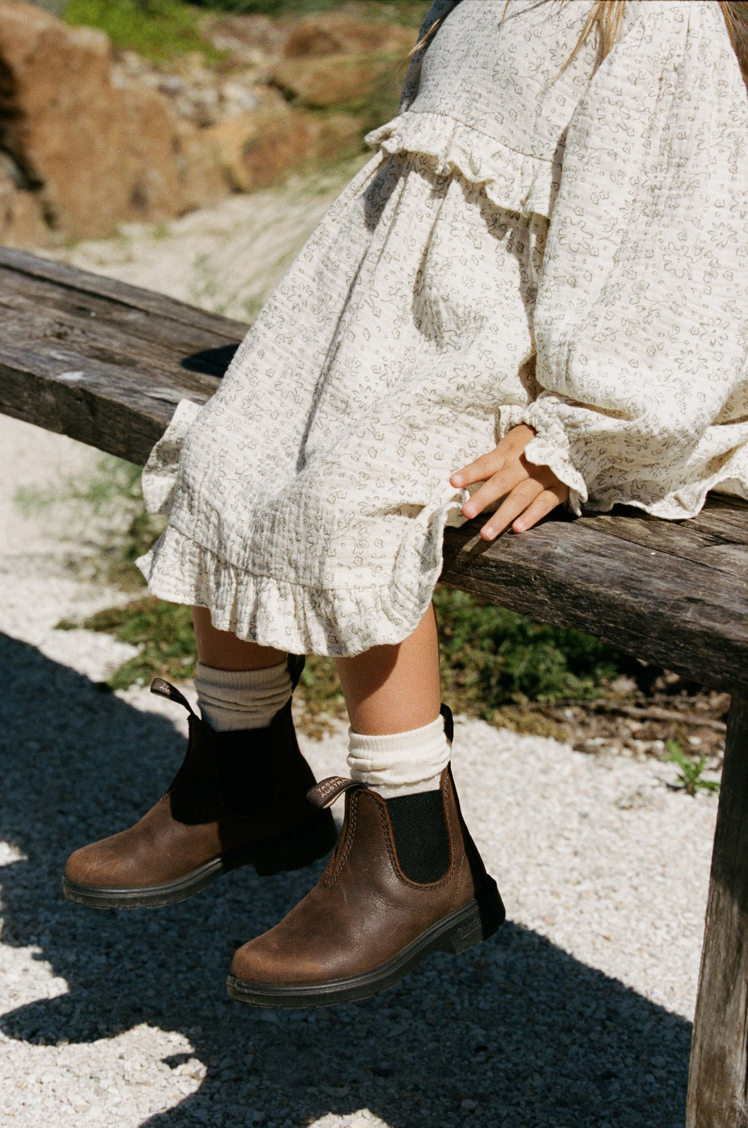 NATURE BABY - SPRINTER COLLECTION: NORA DRESS MUSLIN BLOOMSBURY PRINT [sz:6-12 MTHS]