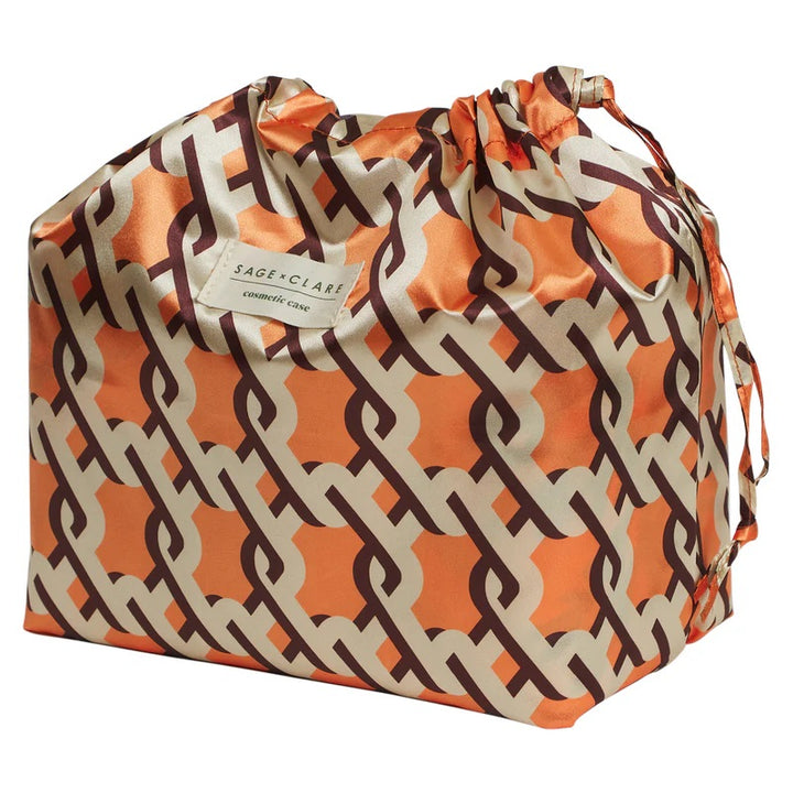 SAGE X CLARE - DELPHINE LARGE VANITY CASE: VIVID CORAL