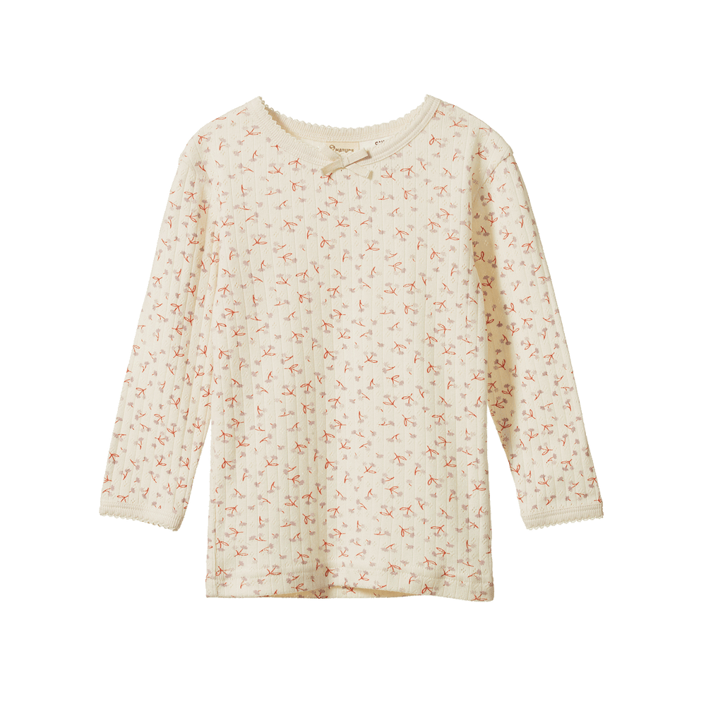 NATURE BABY - 2PC LONG SLEEVE PYJAMA SET POINTELLE: DANDELION PRINT [sz:1 YR]