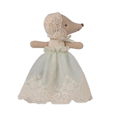 MAILEG - MOUSE: BABY IN A GOWN MINT