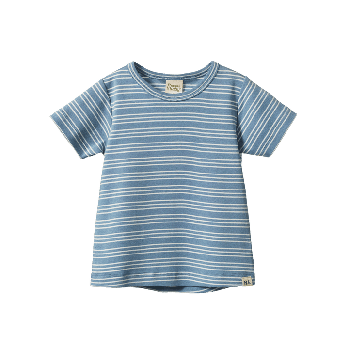 NATURE BABY - RIVER TEE: BLUE STRIPE TRIO [sz:6-12 MTHS]