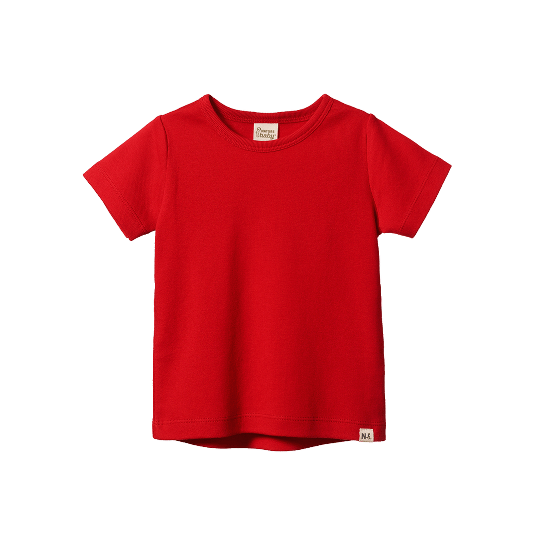 NATURE BABY - RIVER TEE: RED [sz:6-12 MTHS]