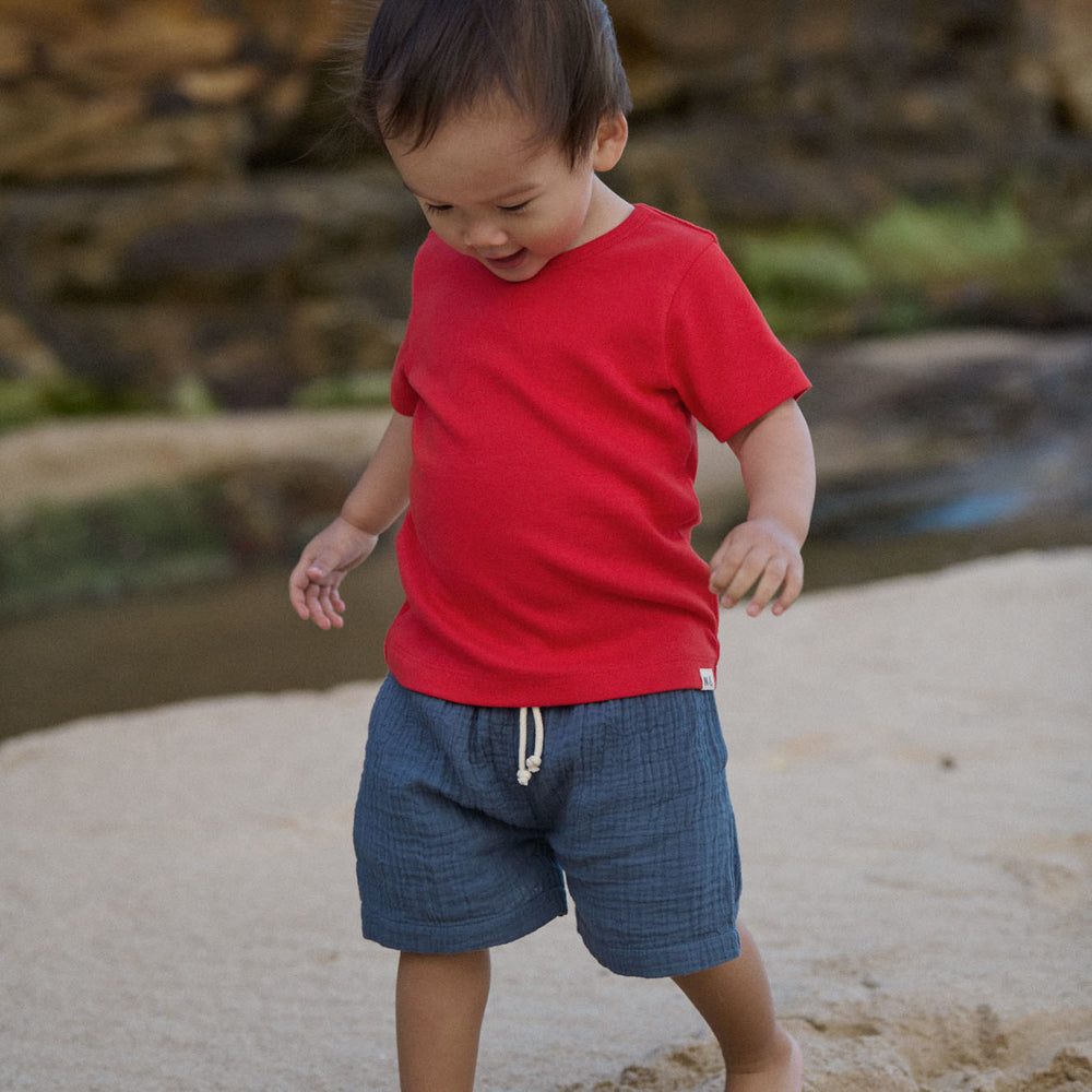NATURE BABY - RIVER TEE: RED [sz:6-12 MTHS]