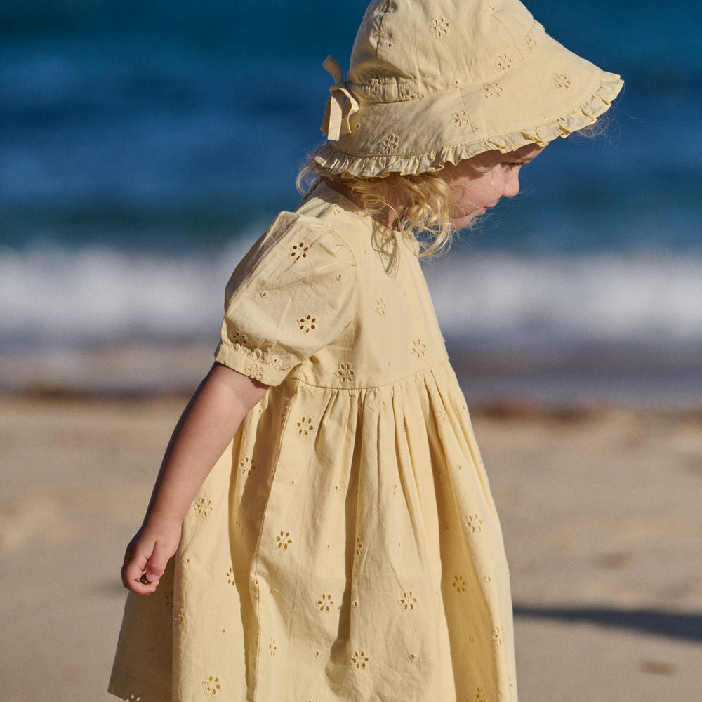 NATURE BABY - ANABELLE SUNHAT: BUTTERCUP [sz:S - 0-6 MTHS]