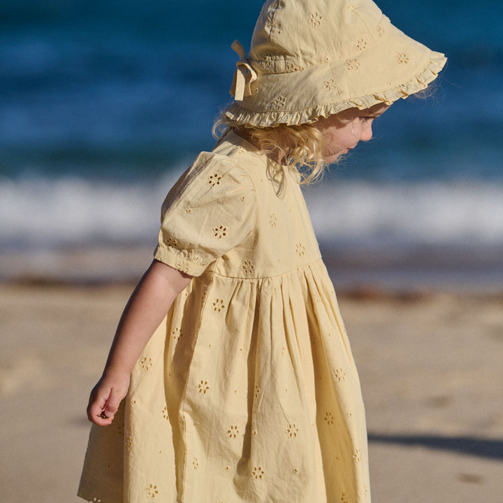 NATURE BABY - ANABELLE SUNHAT: BUTTERCUP [sz:S - 0-6 MTHS]