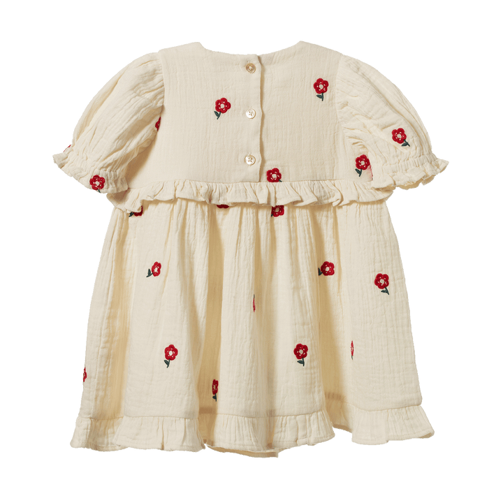 NATURE BABY - VALENTINA DRESS: RED FLORA [sz:6-12 MTHS]