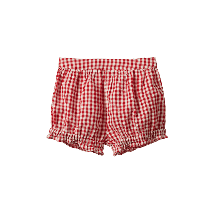 NATURE BABY - BETTY SHORTS: RED GINGHAM [sz:6-12 MTHS]