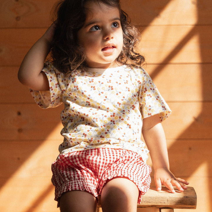NATURE BABY - BETTY SHORTS: RED GINGHAM [sz:6-12 MTHS]