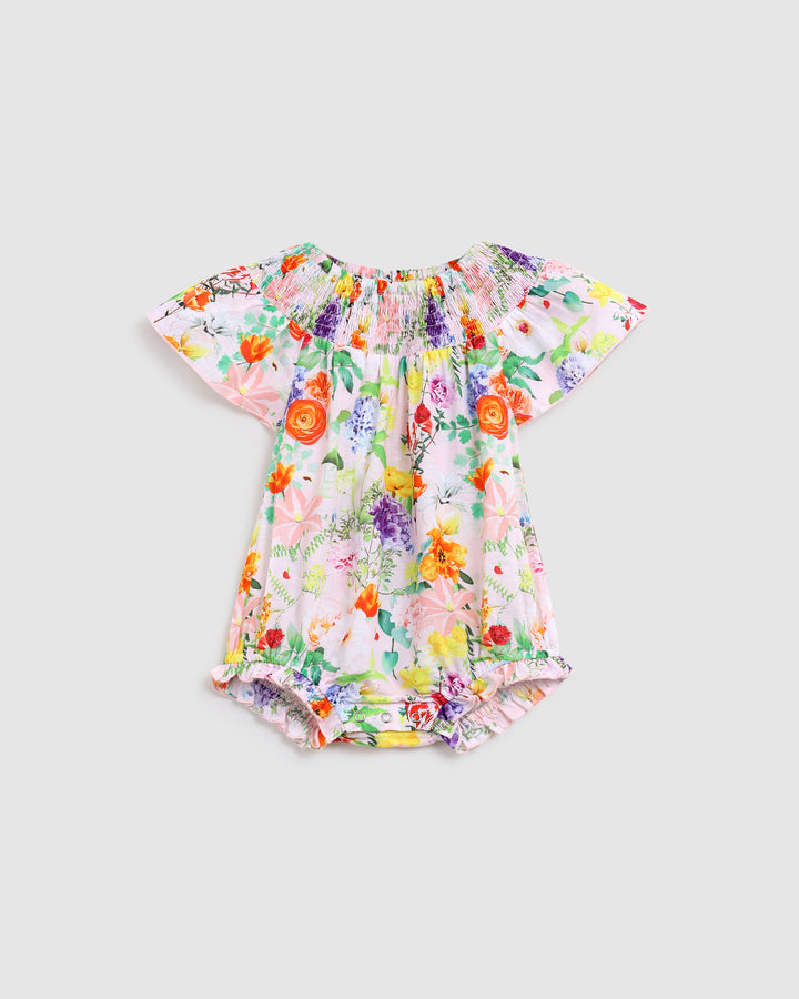 ALEX AND ANT - DORIS PLAYSUIT:  FLOWER CRUSH [sz:0-3 MTHS]
