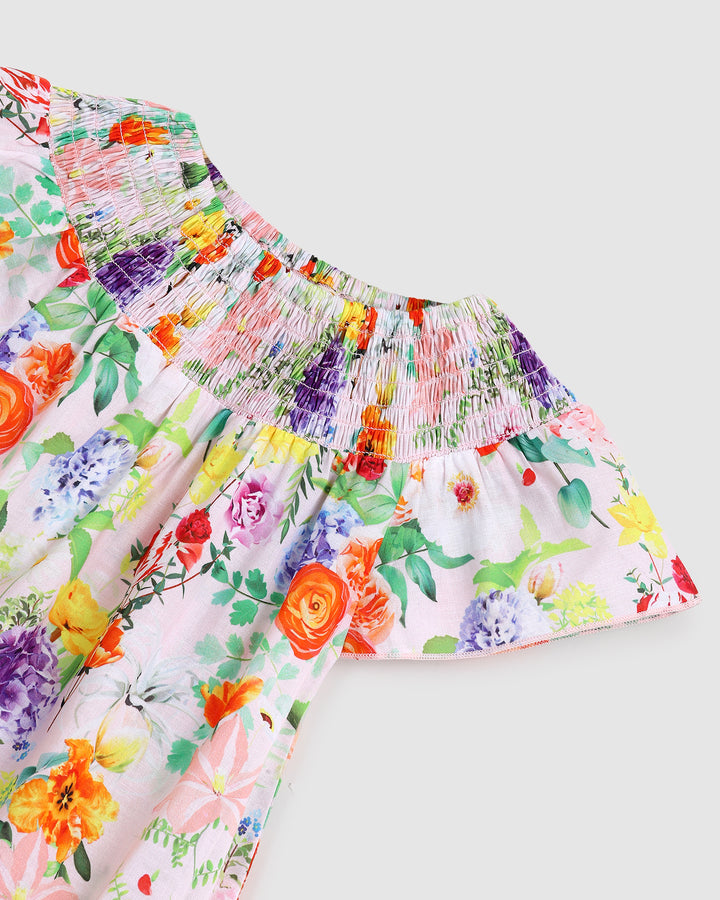 ALEX AND ANT - DORIS PLAYSUIT:  FLOWER CRUSH [sz:0-3 MTHS]