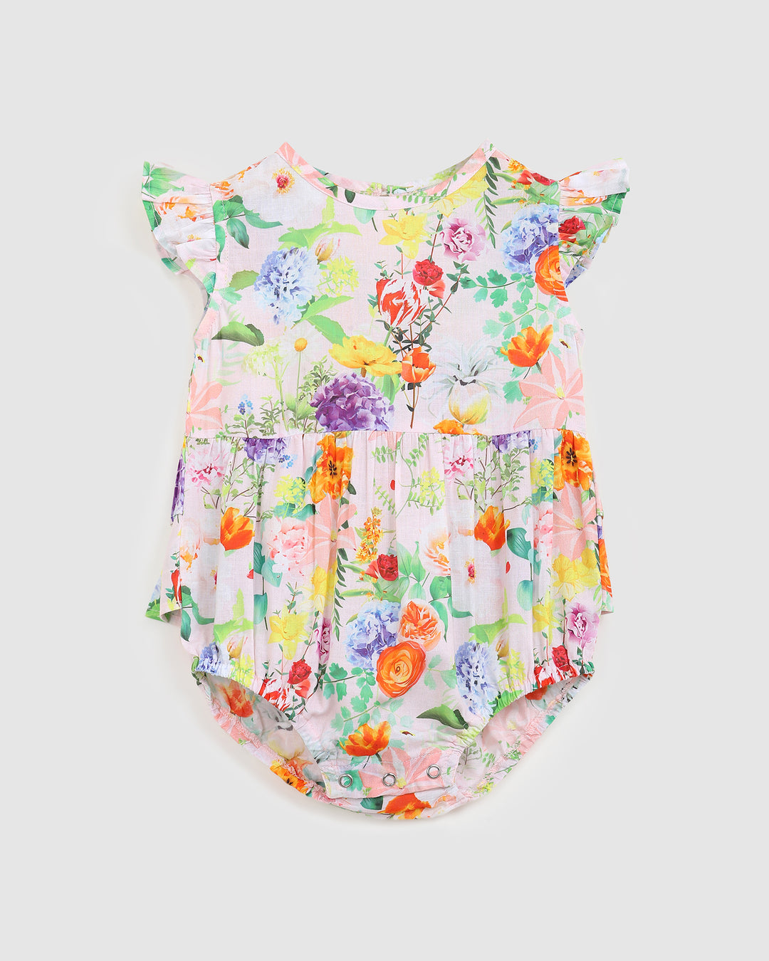 ALEX AND ANT - NELLIE PLAYSUIT:  FLOWER CRUSH [sz:0-3 MTHS]