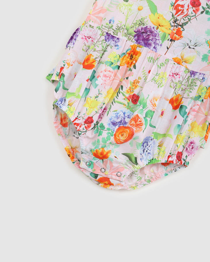 ALEX AND ANT - NELLIE PLAYSUIT:  FLOWER CRUSH [sz:0-3 MTHS]