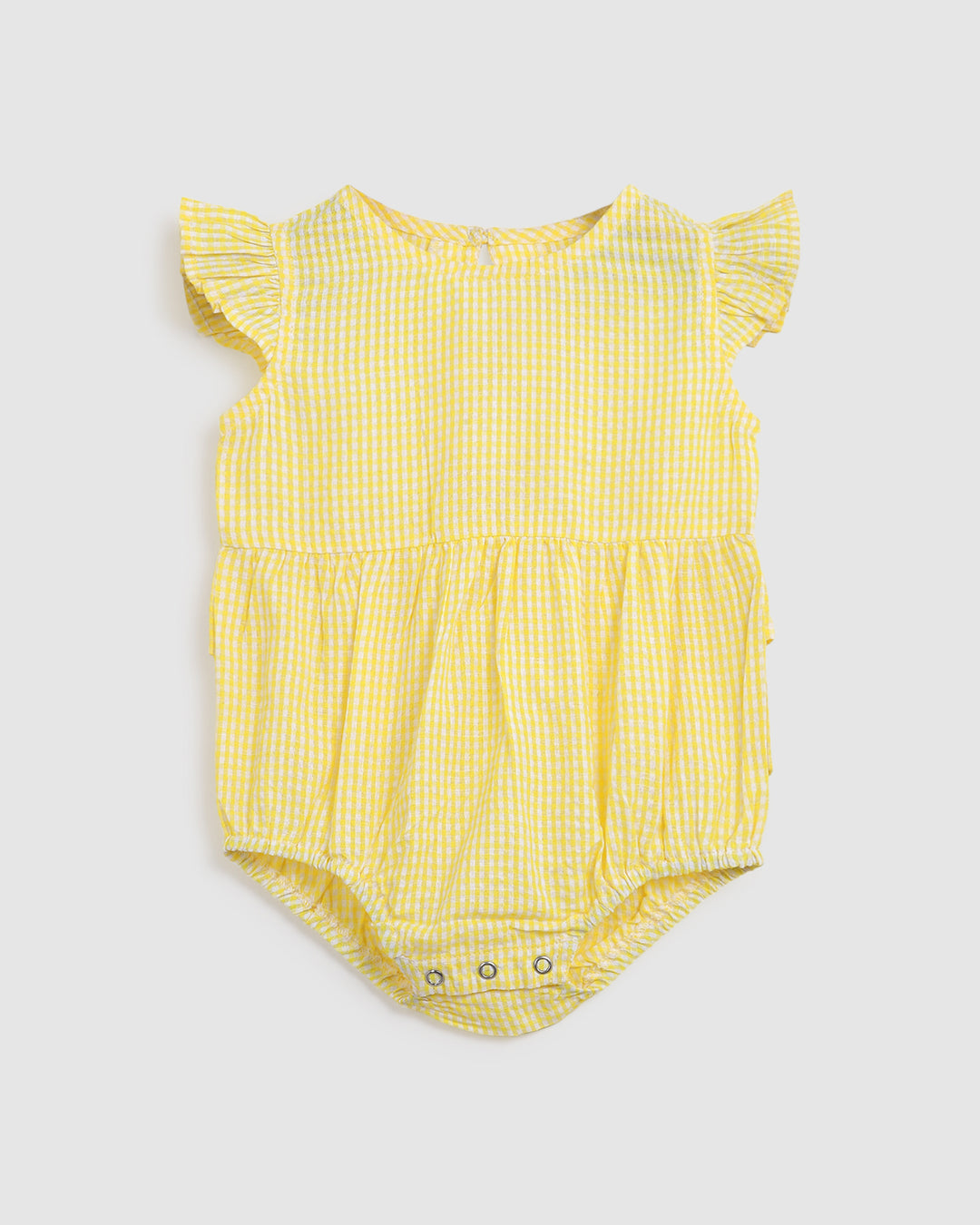 ALEX AND ANT - NELLIE PLAYSUIT: YELLOW GINGHAM [sz:0-3 MTHS]