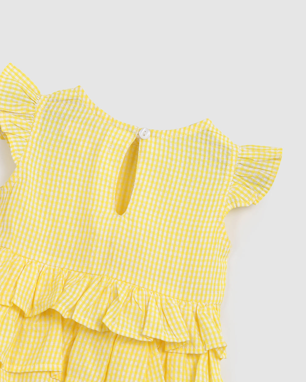 ALEX AND ANT - NELLIE PLAYSUIT: YELLOW GINGHAM [sz:0-3 MTHS]