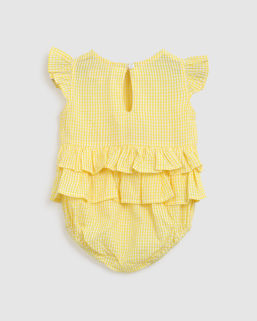 ALEX AND ANT - NELLIE PLAYSUIT: YELLOW GINGHAM [sz:0-3 MTHS]