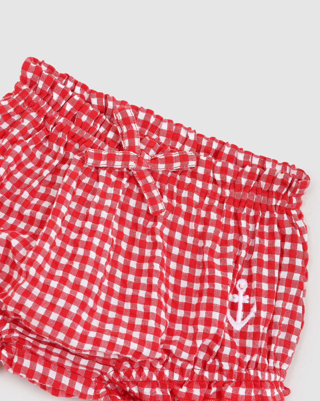 ALEX AND ANT - GLIMMER SET: RED/WHITE GINGHAM [sz:0-3 MTHS]