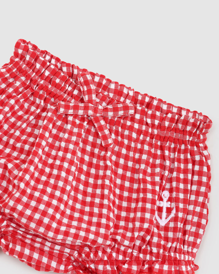 ALEX AND ANT - GLIMMER SET: RED/WHITE GINGHAM [sz:0-3 MTHS]