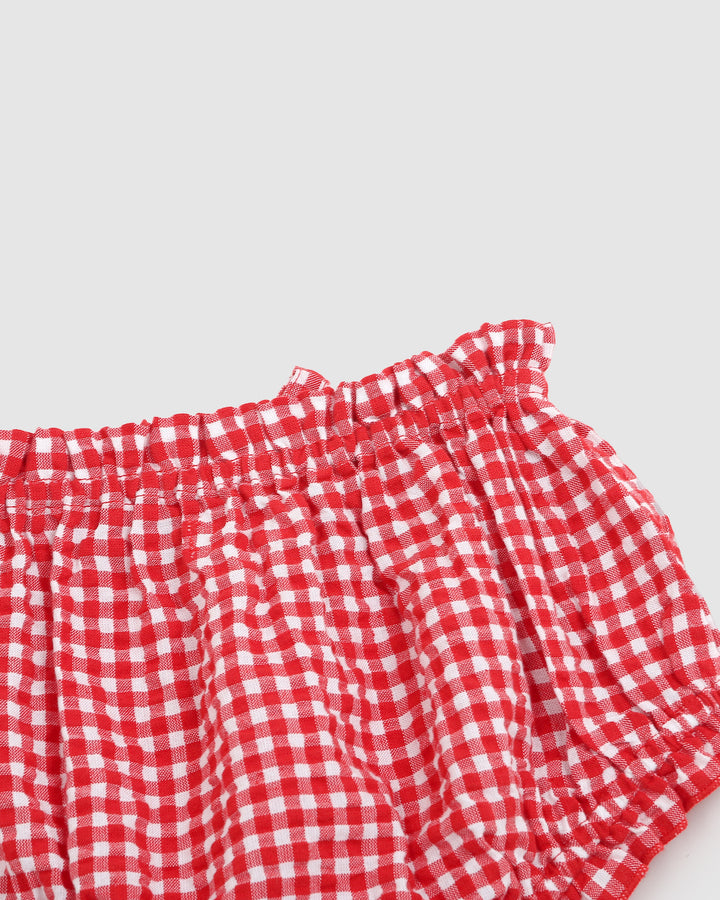 ALEX AND ANT - GLIMMER SET: RED/WHITE GINGHAM [sz:0-3 MTHS]