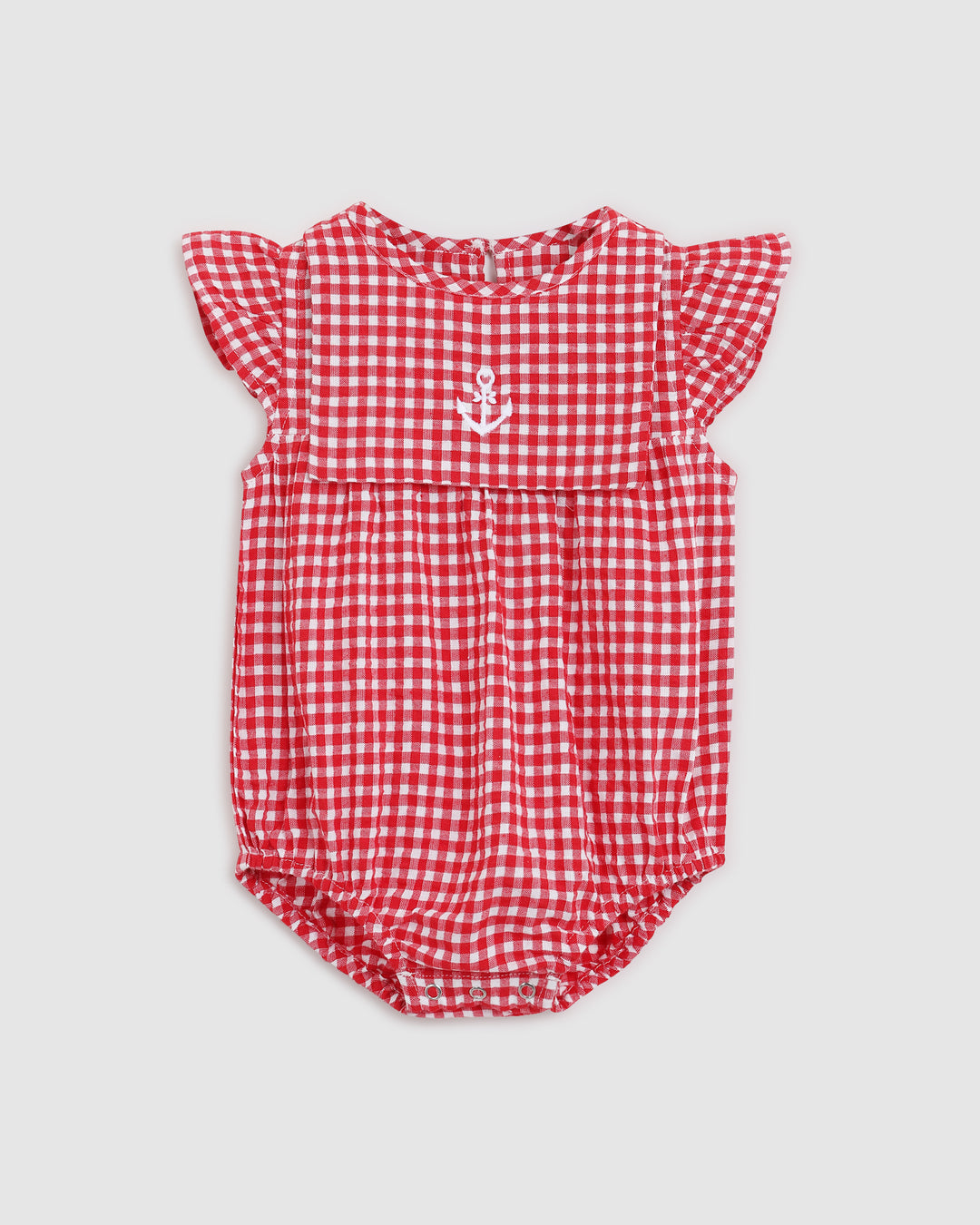 ALEX AND ANT - MARINA PLAYSUIT: RED/WHITE GINGHAM [sz:0-3 MTHS]