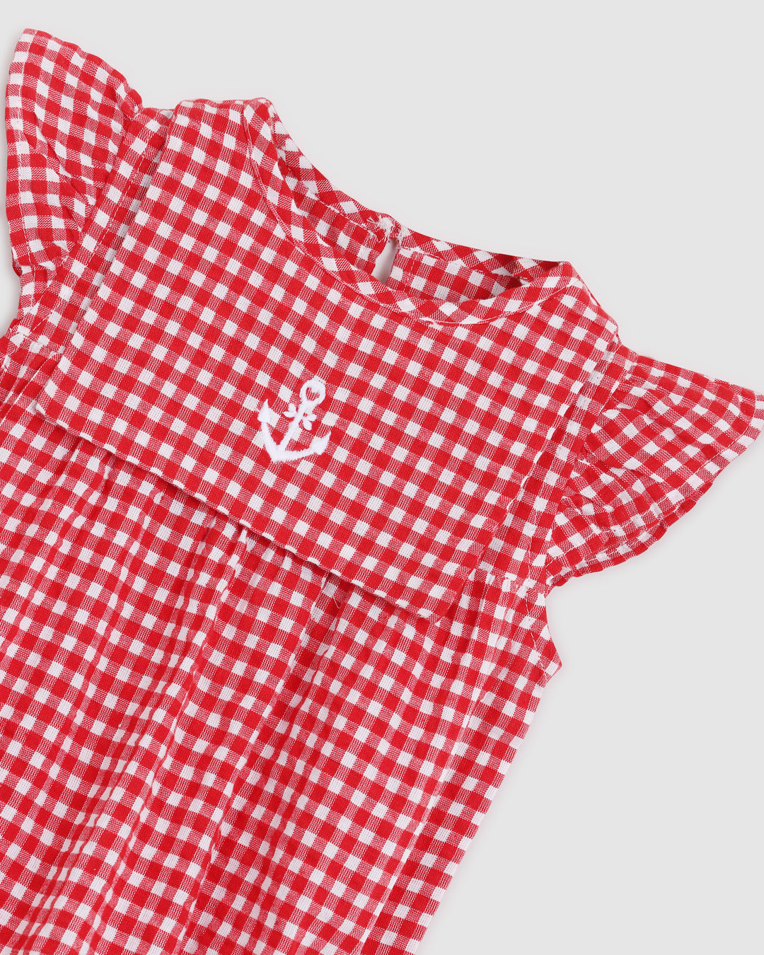 ALEX AND ANT - MARINA PLAYSUIT: RED/WHITE GINGHAM [sz:0-3 MTHS]