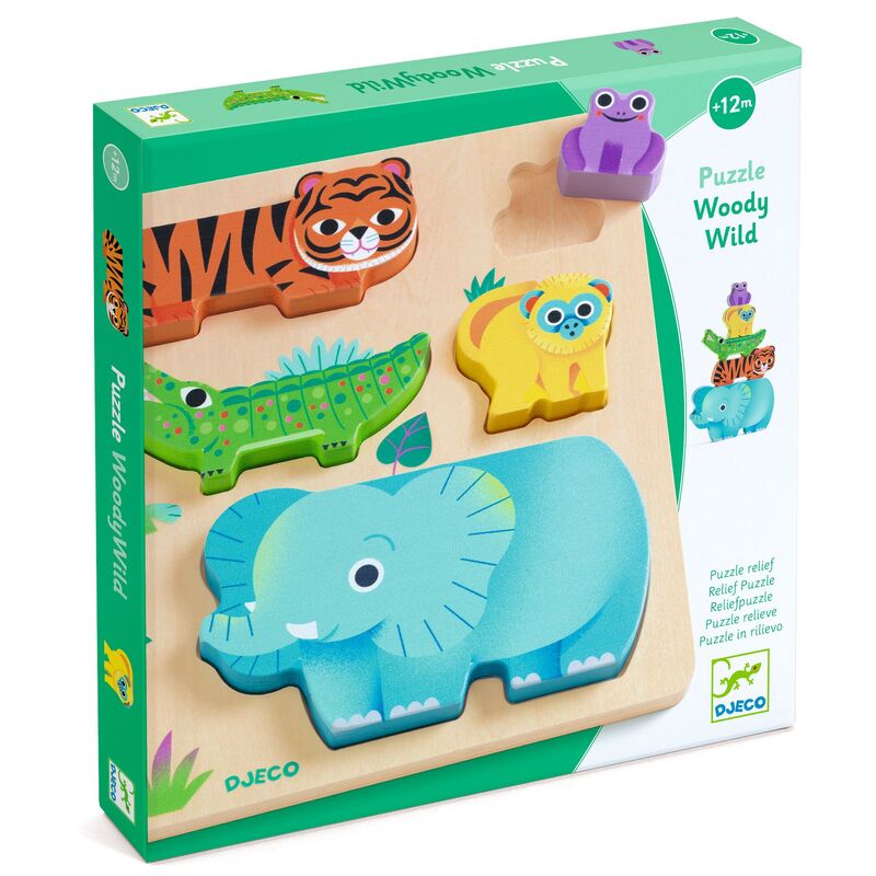 DJECO - WOODEN PUZZLE: WOODY WILD ANIMAL