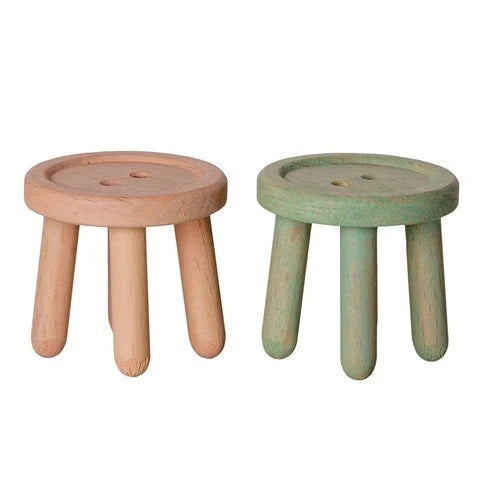 MAILEG - FURNITURE: MOUSE STOOL SET: LIGHT ROSE & MINT