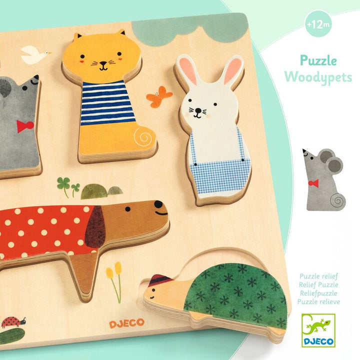 DJECO - WOODY PETS WOODEN PUZZLE 