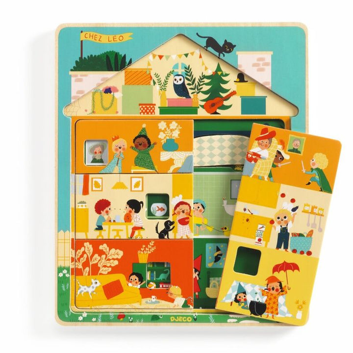 DJECO - LAYER WOODEN PUZZLE: AT LEO'S HOUSE