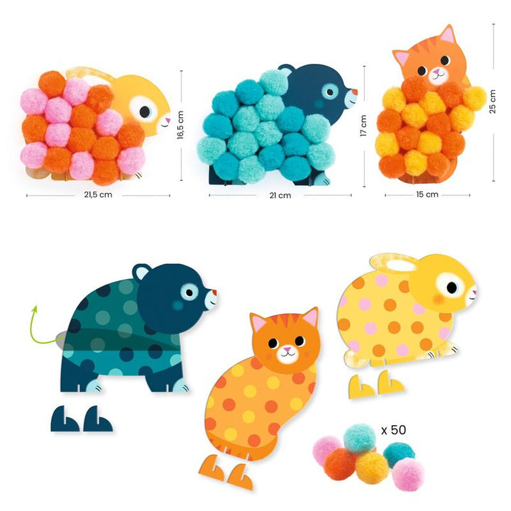 DJECO - POM POM COLLAGE: ANIMALS 