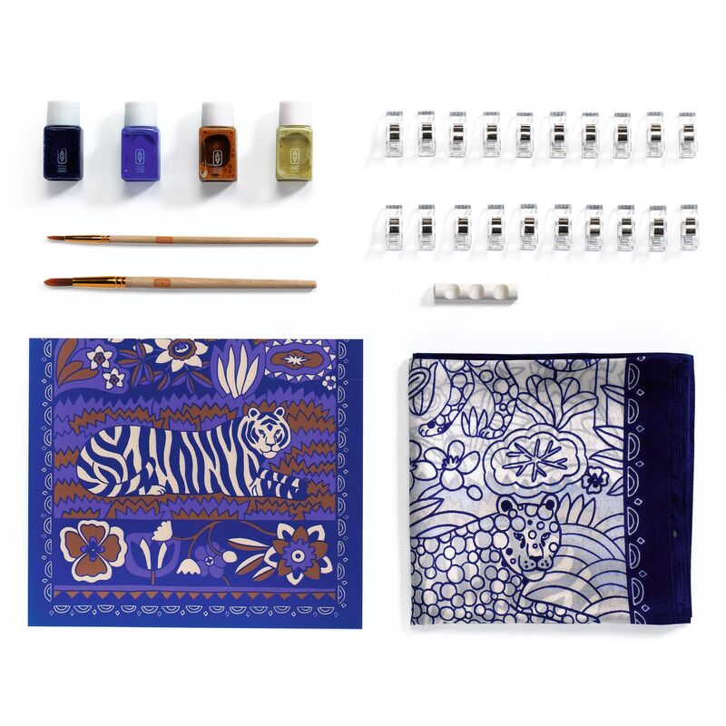 DJECO - ATELIER 10: TIGER SILK SCARF PAINTING KIT