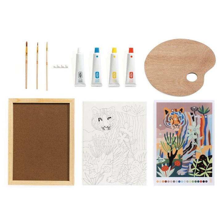 DJECO - ATELIER 22: TIGER CANVAS PAINTING KIT