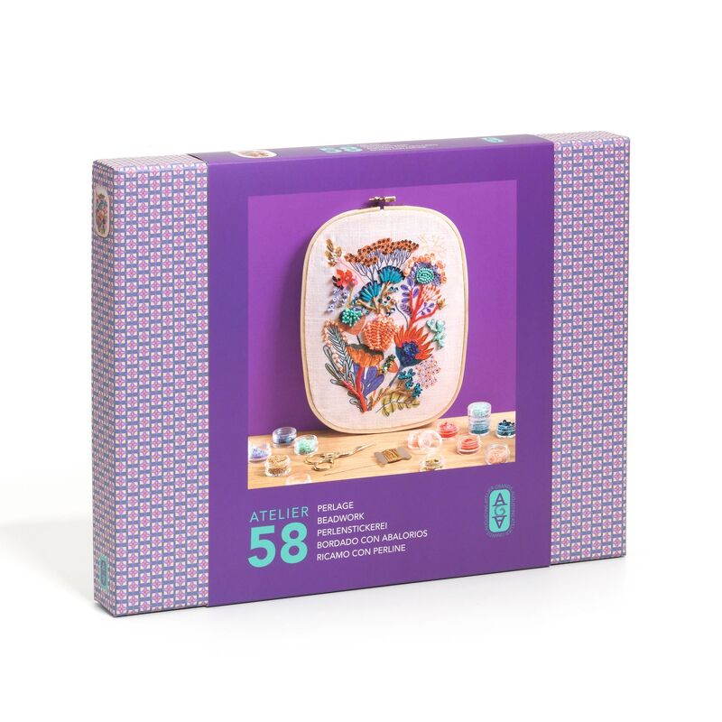 DJECO - ATELIER 58: FLORAL BEADWORK EMBROIDERY KIT