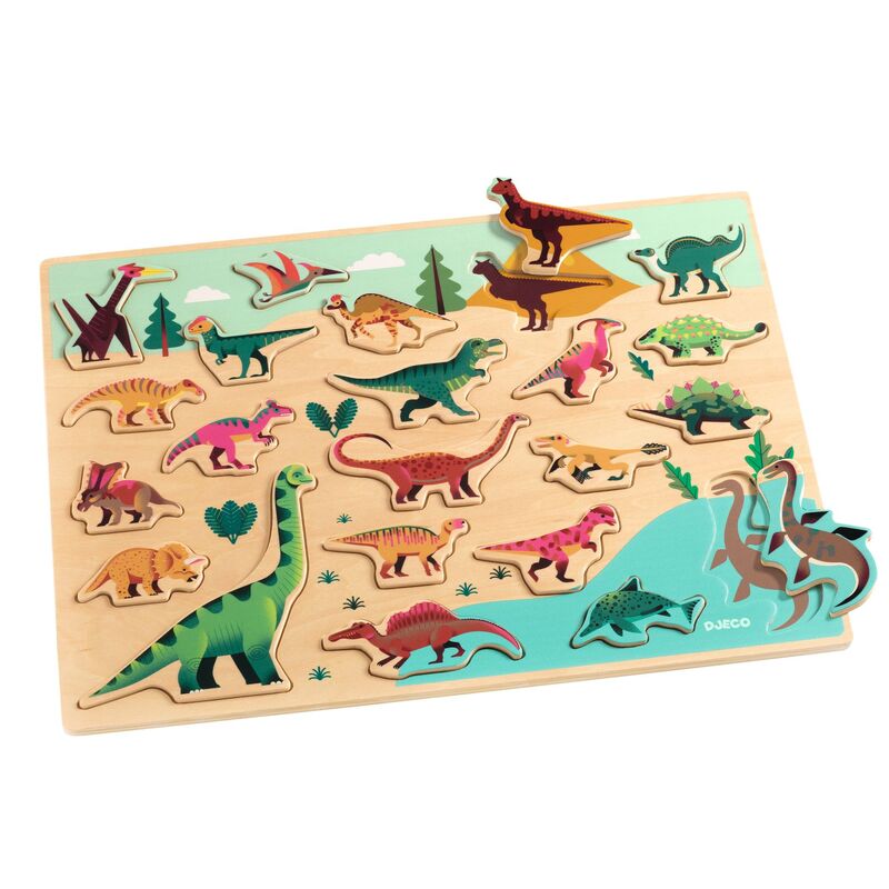 DJECO - WOODEN PUZZLE: 22 PC DINOSAUR
