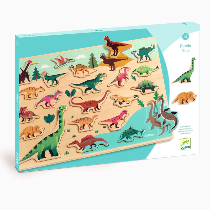 DJECO - WOODEN PUZZLE: 22 PC DINOSAUR