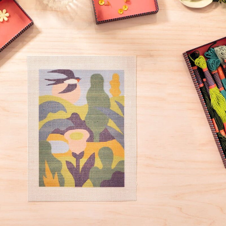 DJECO - ATELIER 65: GARDEN NEEDLEPOINT KIT