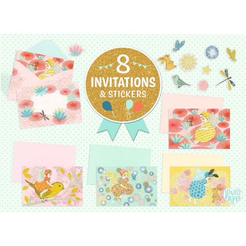 DJECO - LETTER INVITATION SET :FAIRIES 