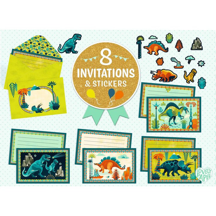 DJECO - LETTER INVITATION SET: DINO