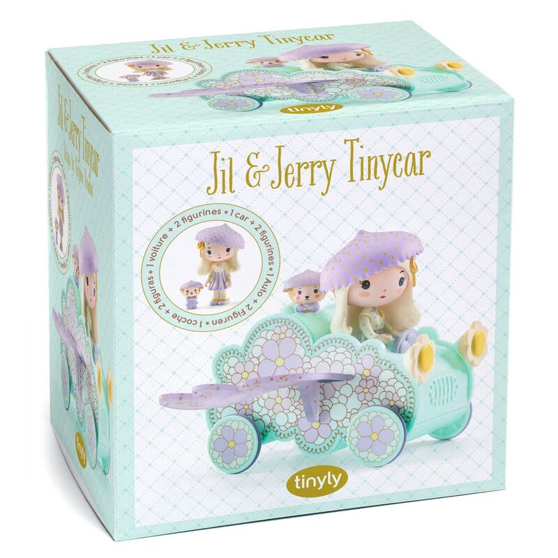DJECO - TINYLY: JIL & JERRY FIGURINES IN A TINYCAR