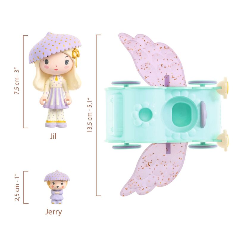 DJECO - TINYLY: JIL & JERRY FIGURINES IN A TINYCAR