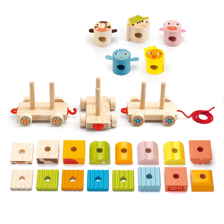 DJECO - CREAFERME WOODEN TRAIN 