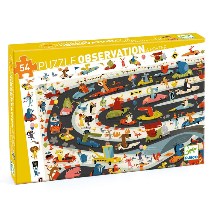 DJECO - OBSERVATION PUZZLE: CAR RALLY 54PC 