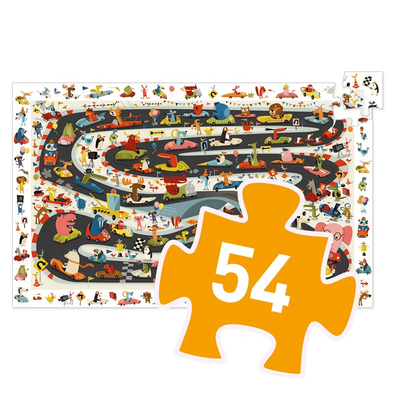DJECO - OBSERVATION PUZZLE: CAR RALLY 54PC 